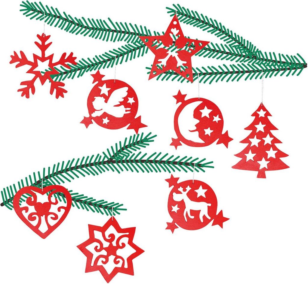 Pebaro | Holzbausatz - Weihnachtsschmuck (8 Stück)