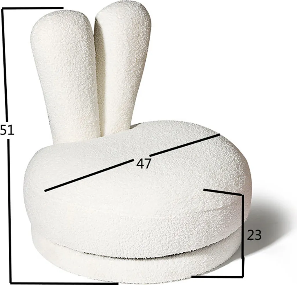 Fauteuil Enfant Pivotant Blanc Lapin : Confortable et Facile à Nettoyer - 3