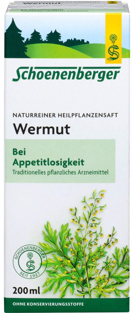 Schoenenberger Wermut naturreiner Heilpflanzensaft, 200 ml Produktbild 