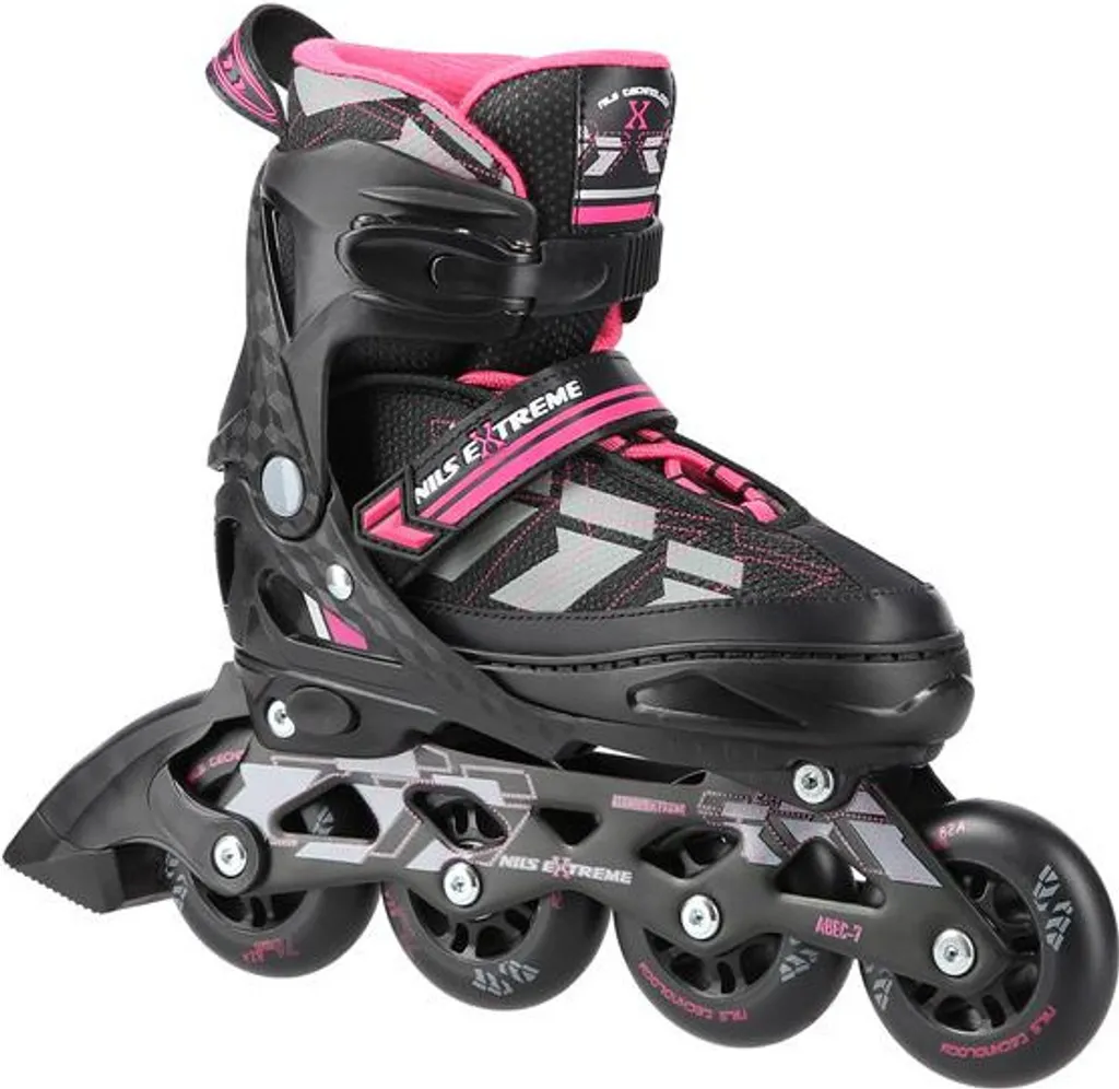 Rollers Fitness pour Randonnée et Sport Rose NILS Extreme Taille 39-42