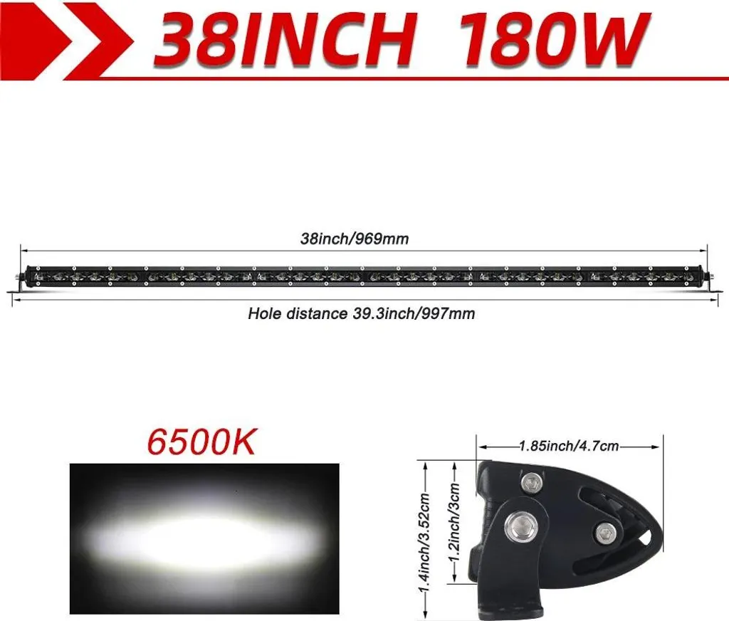 Rampe Lumineuse LED Combinée 38" 180W Polyvalente pour Véhicule
