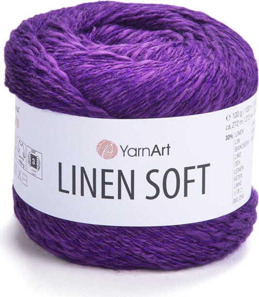YarnArt Linen Soft Violett 100g, Leinen, Viskose, Produktbild 