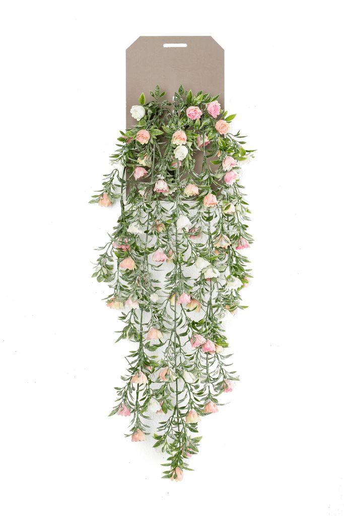 künstliche Rosen zum hängen weiß rosa mit 5 Ranken L. 75cm Emerald Kunstblumen