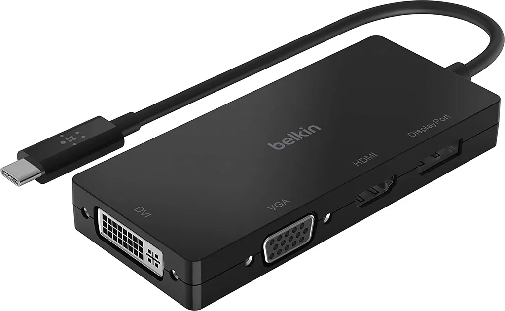Adaptateur USB-C 3-en-1 Belkin HDMI VGA DisplayPort 4K UHD Noir