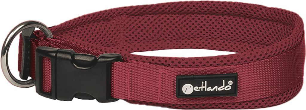 Petlando Mesh-Hundehalsband Rot XS – Halsumfang 35-40 Cm, 2,5 Cm Breit, Leicht & Atmungsaktiv