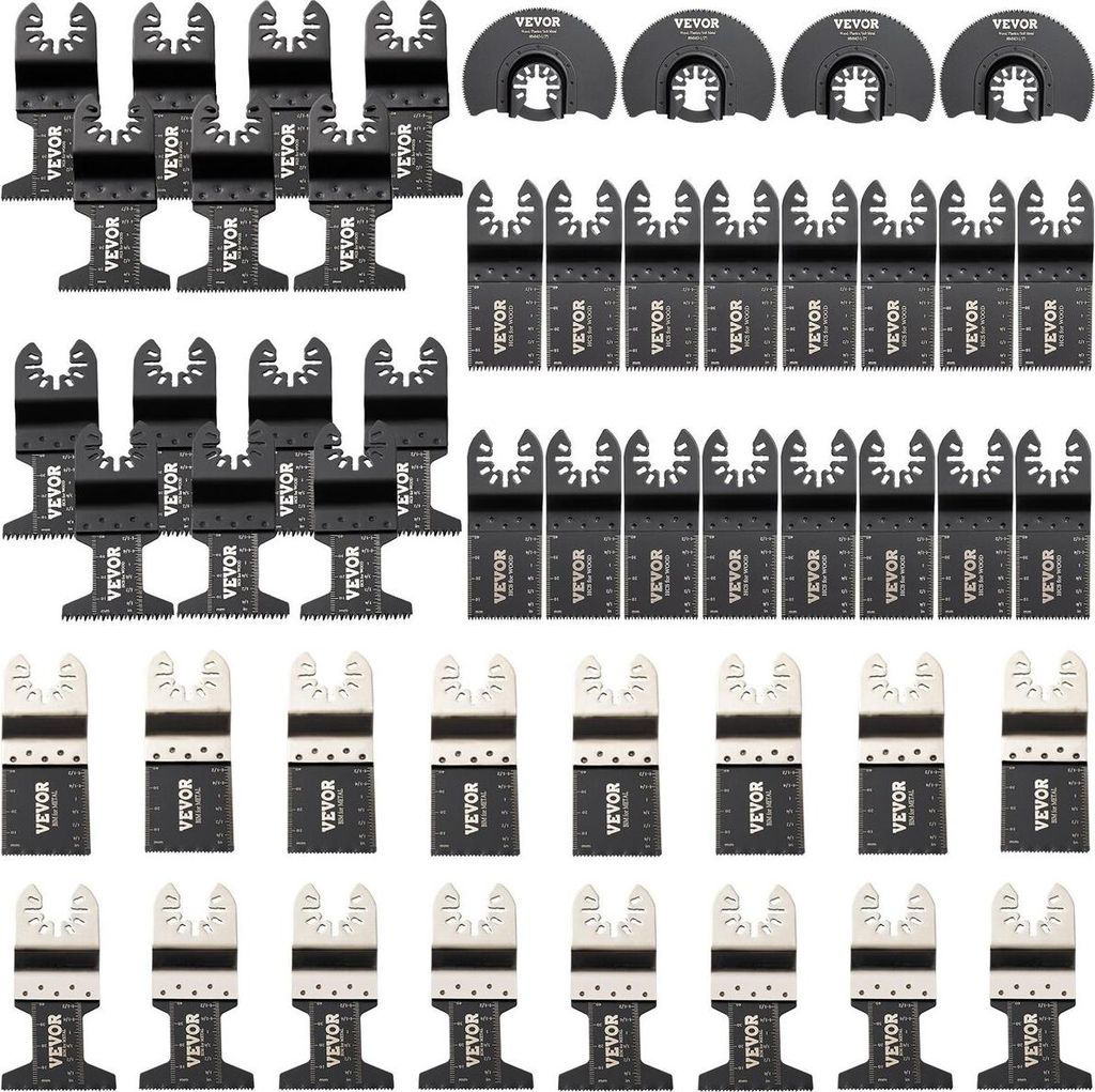 50 Stück oszillierende Sägeblätter, Schnellwechsel-Multitool-Klingen-Set, HCS-Werkzeugklingen für Holz, Kunststoff, Metall, Nägel und Bolzen, ...