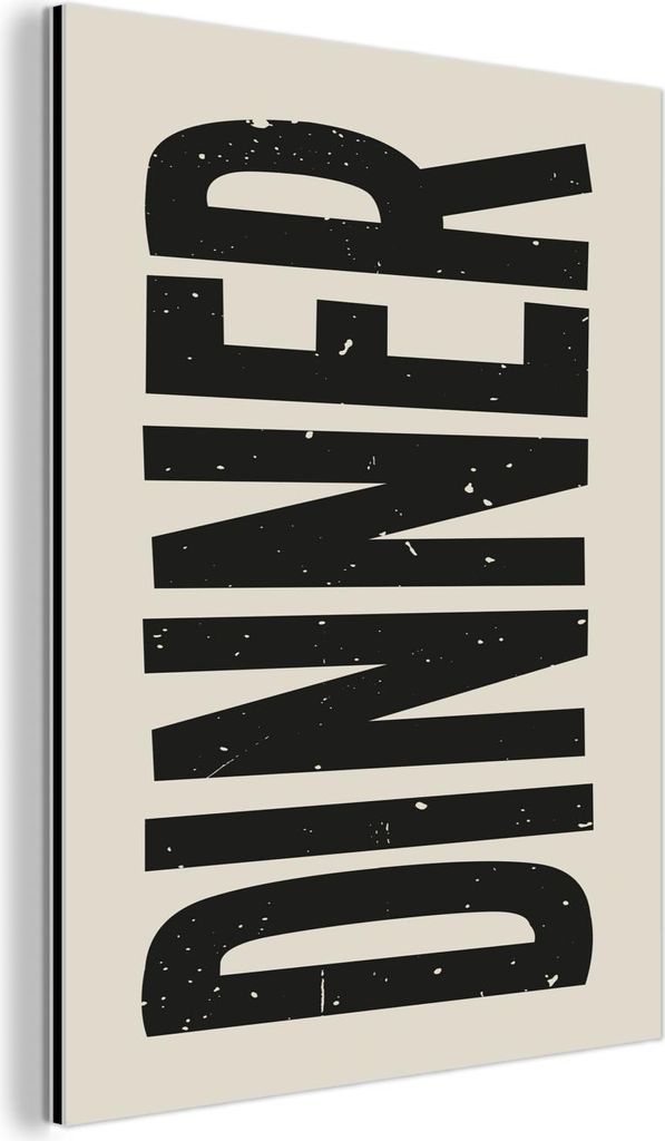 MuchoWow Wanddekoration Metall Metallbild Wandkunst 90x120 cm Lebensmittel - Weinlese - Retro - Japandi MuchoWow Aluminium Gemälde - Industrial