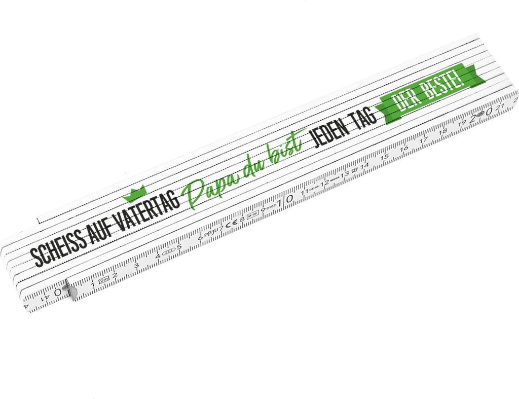 Zollstock für Väter mit Spruch – Lustiges Vatertagsgeschenk aus Holz (Bester Papa)