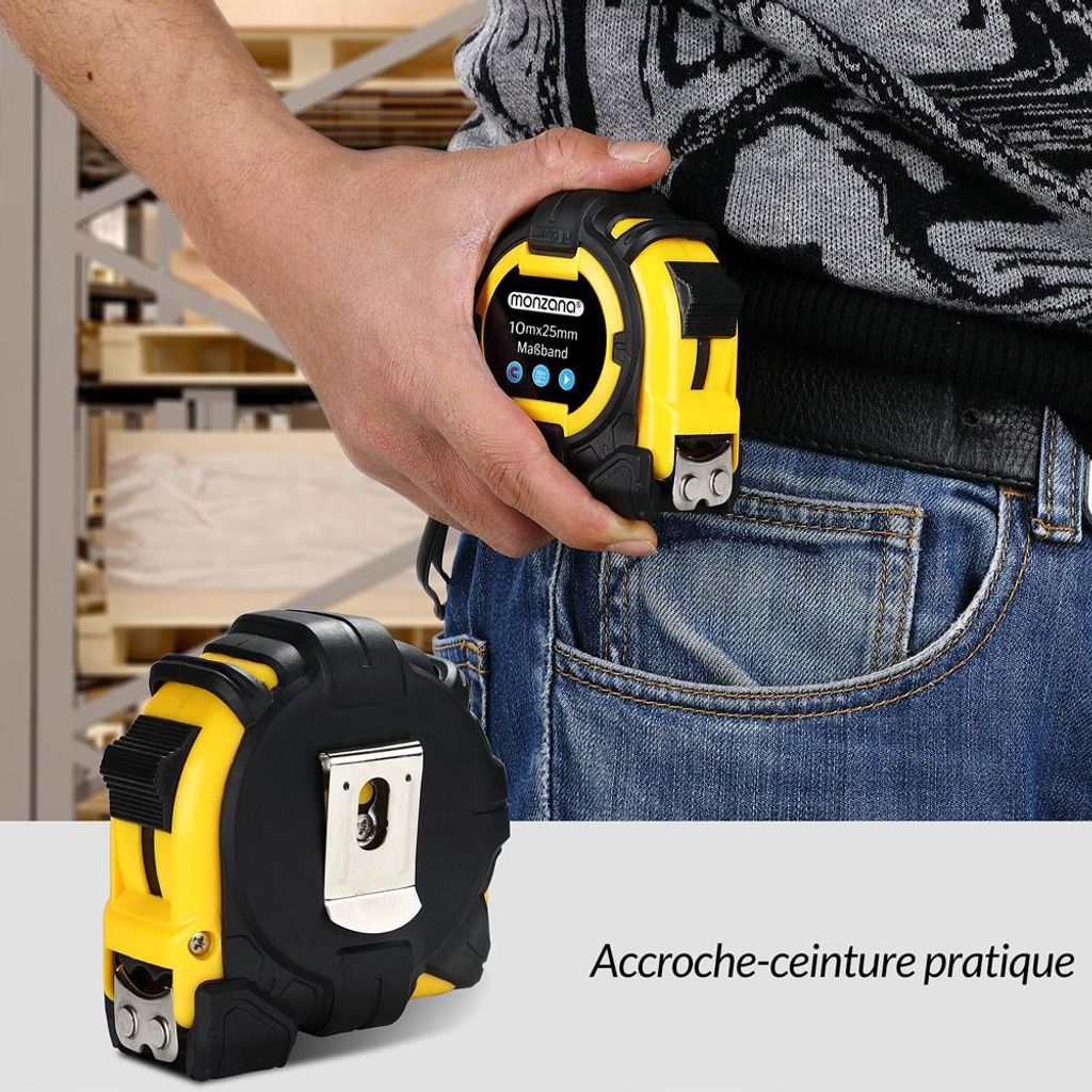 Monzana Mètre ruban magnétique avec enrouleur automatique Image du produit 
