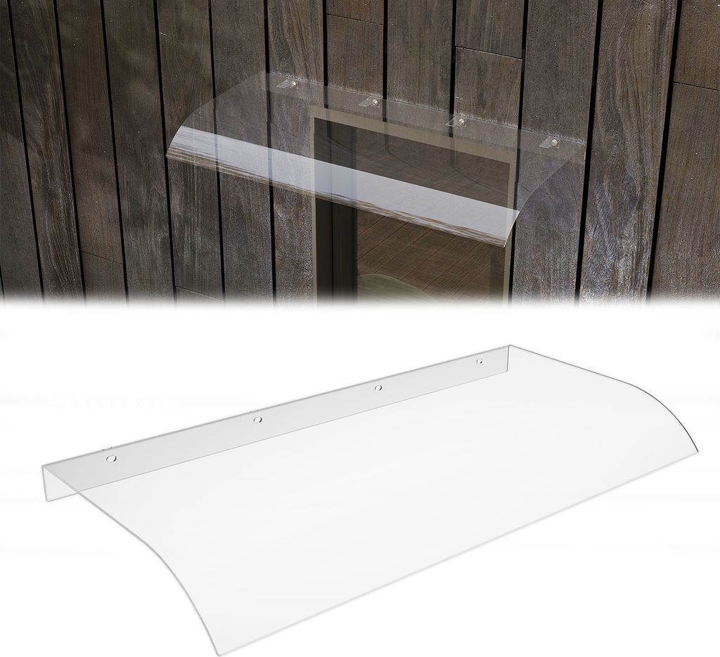 Sessamen-LP Vordach Überdachung für Haustür 50x100cm Polycarbonat Haustürvordach Transparentes Pultbogenvordach Sonnenschutz Regenschutz Türda...