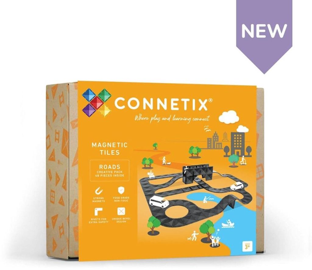 Connetix, costruzioni magnetiche, set stradale 48 pezzi Immagine del prodotto 