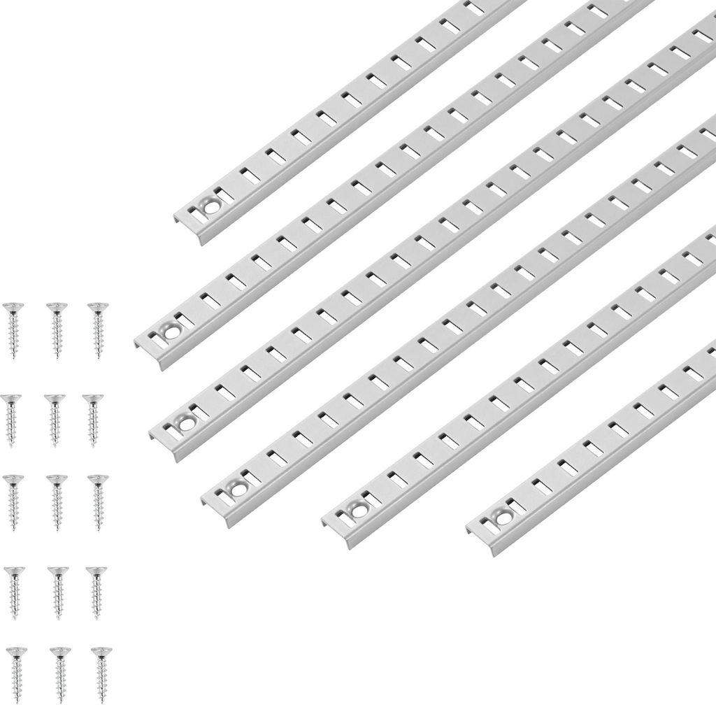 SucceBuy Regalschiene 923 mm 6er-Set aus Stahl, verstellbar für Wandregale