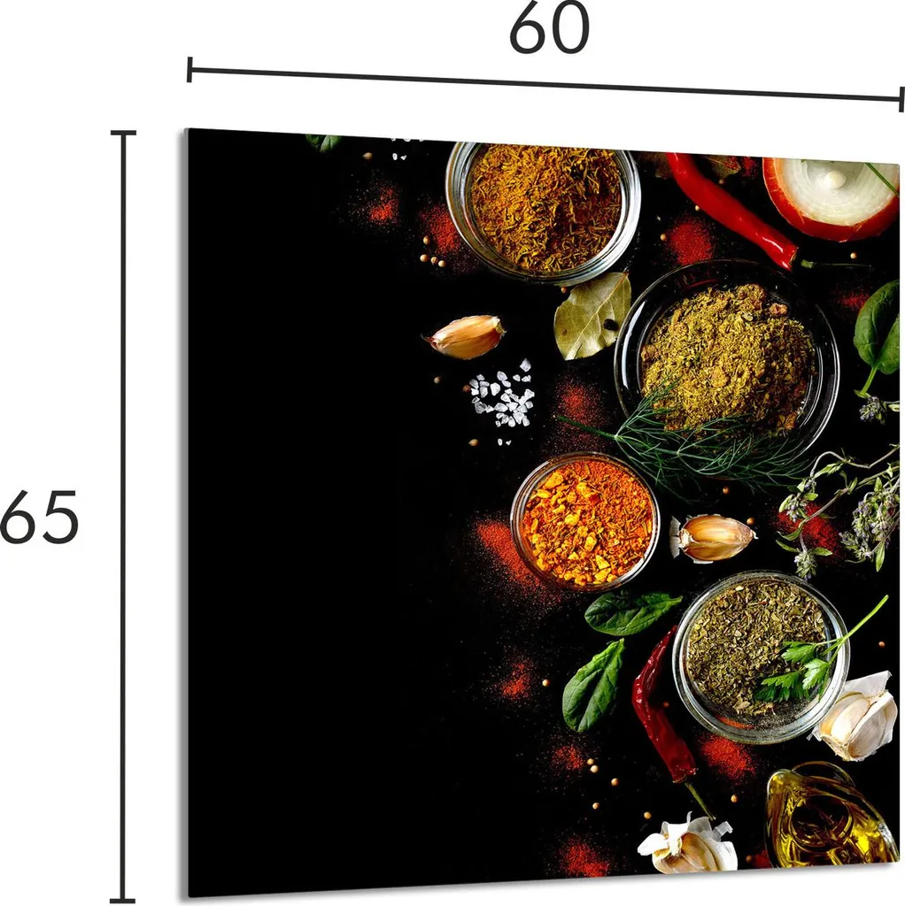 Vetro da Cucina 60x65 Motivo Spezie - Trasforma la tua Parete - 2