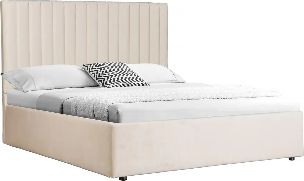 Lit coffre Mia beige 160x200 : Gagnez de la place dans votre chambre