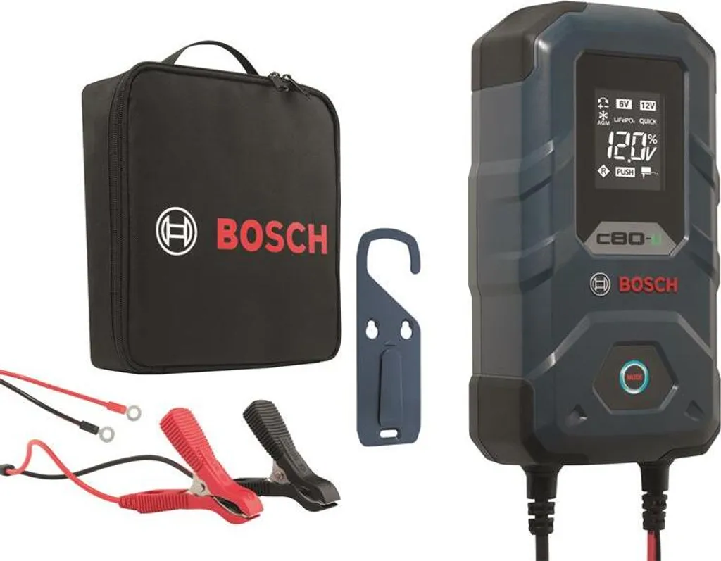 Bosch C80-Li Carica Batteria 12V 15A - Ideale per Camper e Moto