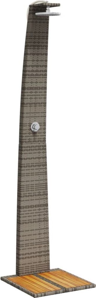Gartendusche Grau 55x60x224 cm Poly Rattan und Akazienholz