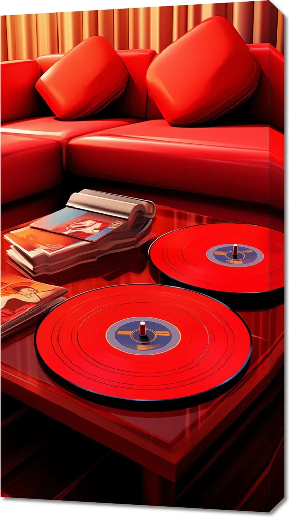 Image Vibrations Rouges 50 x 90 cm - Tableau Décoratif pour Salon