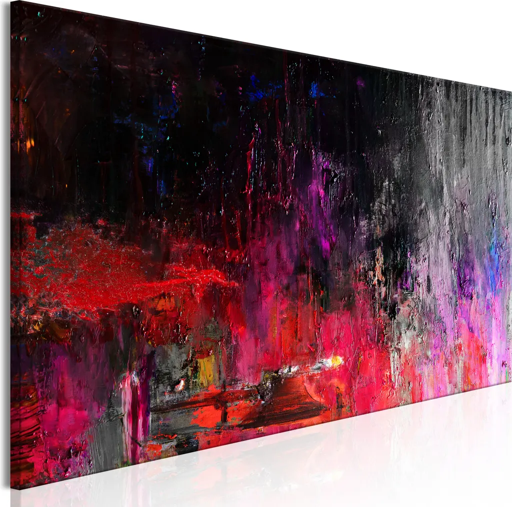 Quadro su Tela Agosto Caldo 120x40 cm - Arte Astratta Moderna Italiana