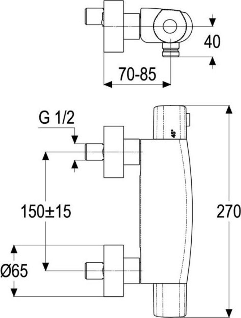 Heinrich Schulte alpha_400 Brausethermostat Z069646-00010 verchromt, ohne Brausegarnitur