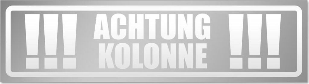 Achtung Kolonne invertiert Magnetschild Schild magnetisch