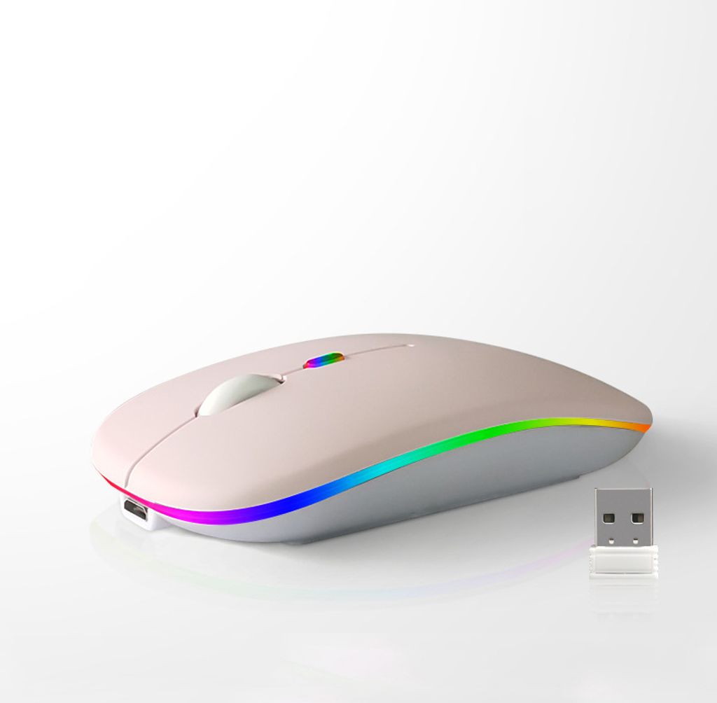 INF Kabellose 2,4G + Bluetooth 5,8G Dual-Modus-Maus - Pink