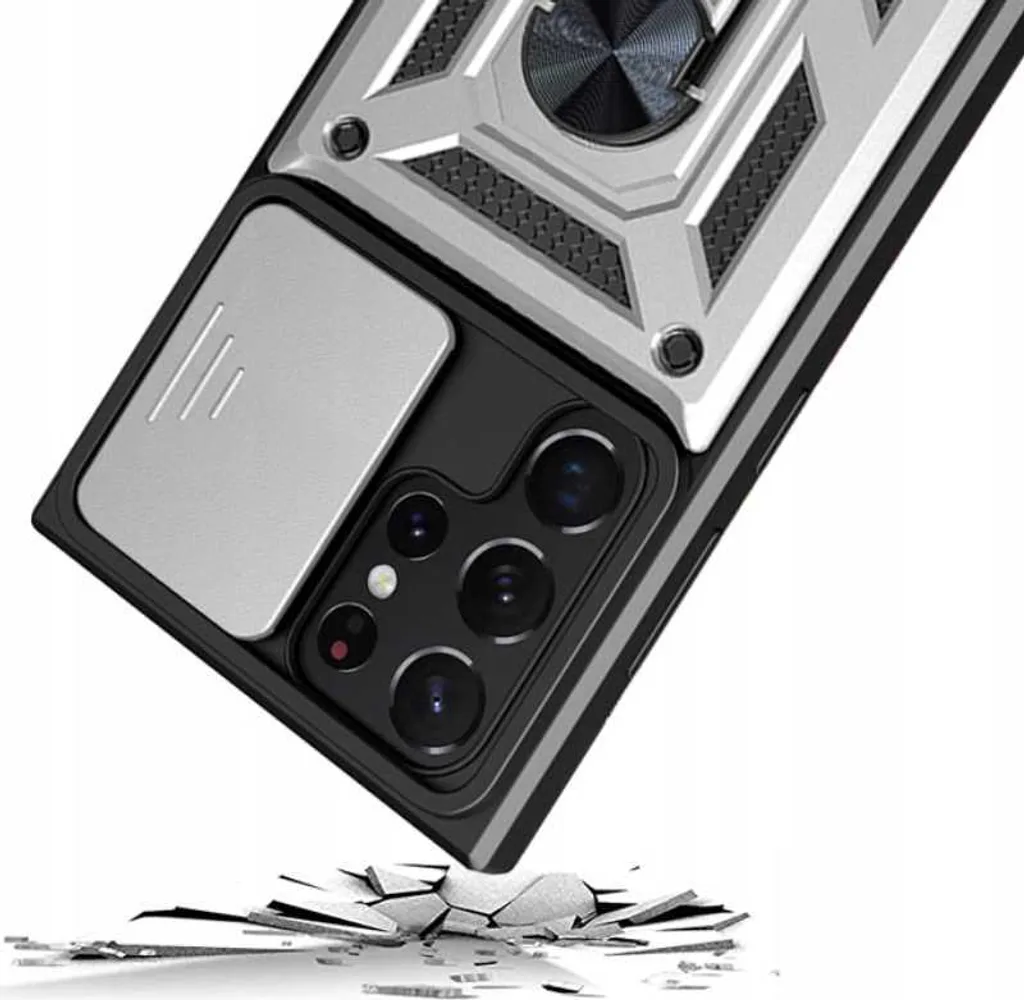 Coque Galaxy S22 Ultra Silver SPACECASE Camring - Protection Premium