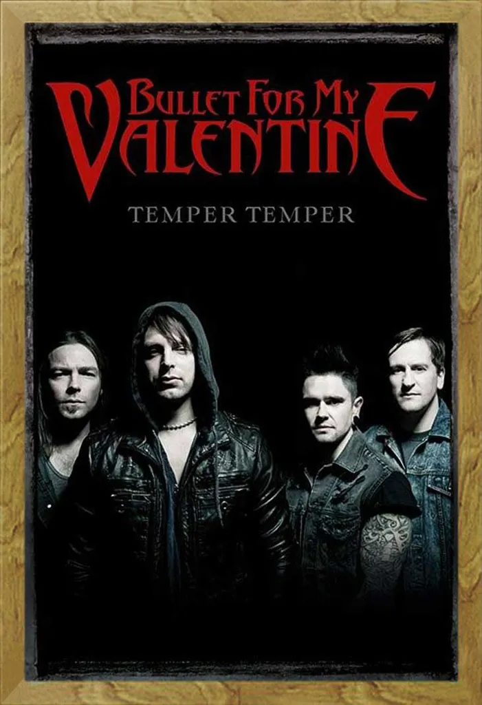 Bullet for my Valentine - Poster - Temper Temper + cornice rimovibile, Shinsuke® Maxi MDF oak, vetro acrilico - 1