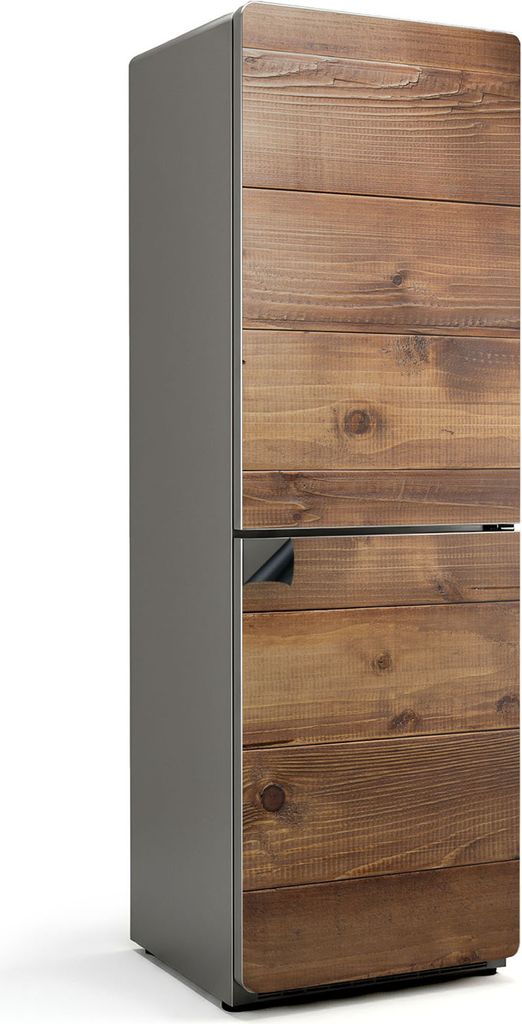 Holzbretter in einer Anordnung – Magnetische Kühlschrank Abdeckung – Dekorfolie magnetisch Küche – Kühlschrank Magnet Deko – selbstklebe...