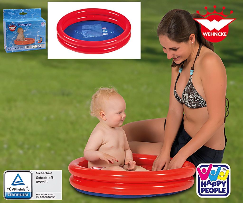 HAPPY PEOPLE Babypool Uni 2 Ring rot 60x15cm, Wehncke Produktbild 
