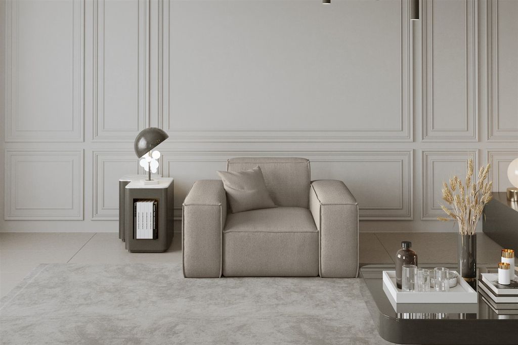 Sofaset Designersofa CELES 3-2-1 in Stoff Scala Beige Produktbild 3