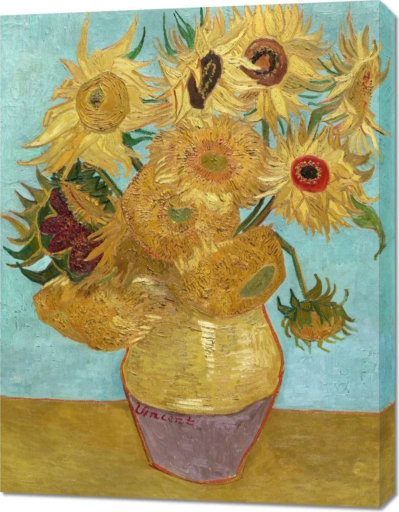 Toile Murale Van Gogh Tournesols 70x90 cm : Reproduction d'Art Vintage