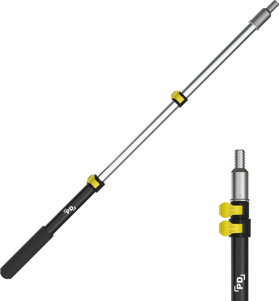 Teleskopische Verlängerungsstange 15-3 Fuß mit EZ-Lock Mechanismus - Multifunktional für Farbrollen - Leichtgewicht Aluminiumgriff - Gewindestan...