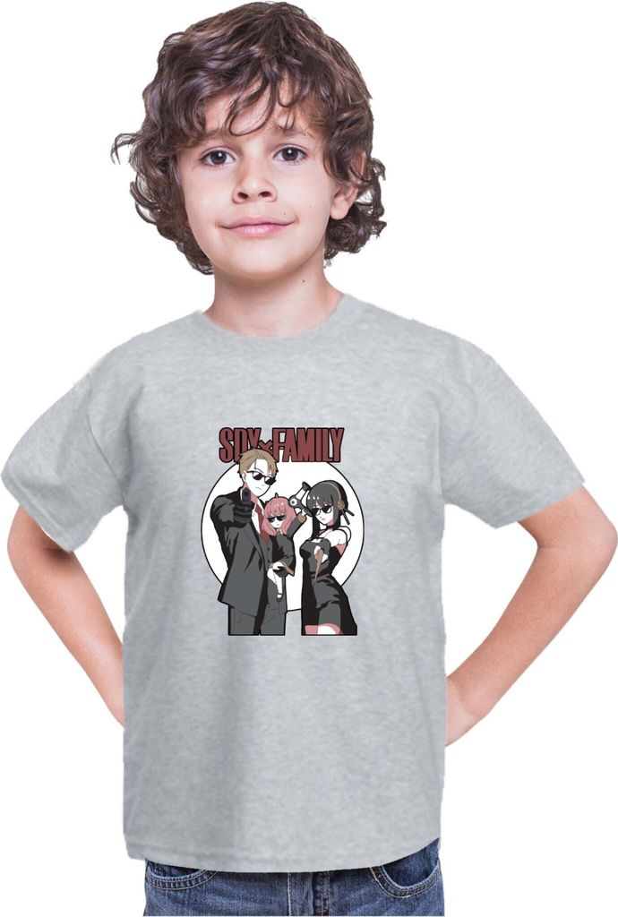 Kinder T-Shirt Japan Anime Manga Family X Spy, 12-13 Jahr - 152 / Grau