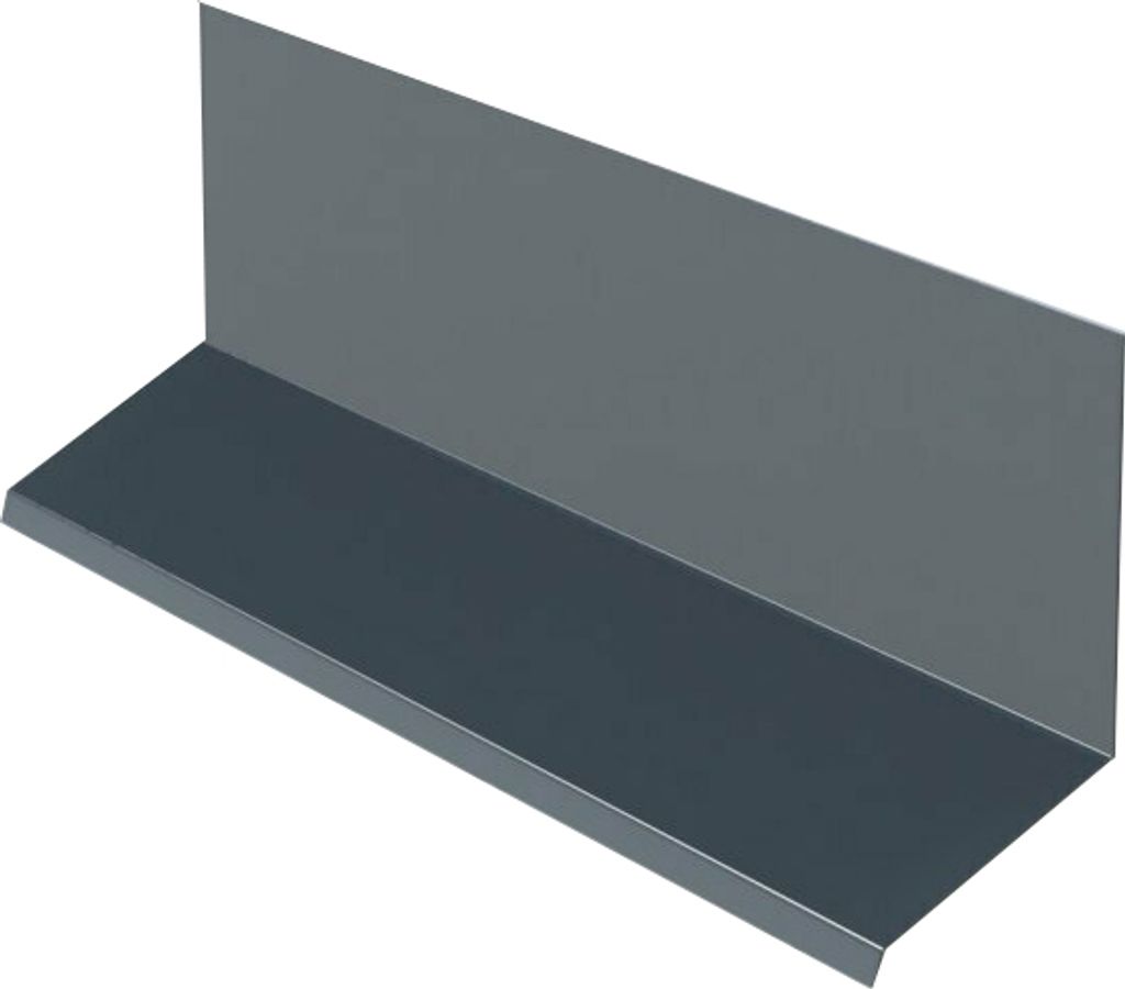 Obere Wandanschluss zur Kombination mit Abdeckleiste Br. 200 mm, 3 m, Lackiertes Zink, Anthrazit RAL 7016