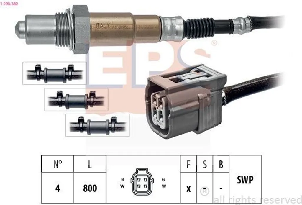 Sonde lambda post-catalyseur 1 998 382 pour entretien Honda Jazz III