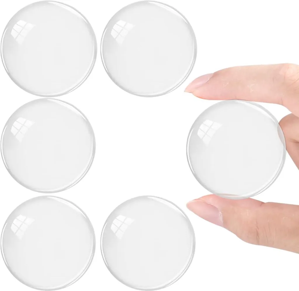Stop aux traces de poignées - Lot de 6 butoirs de porte transparents
