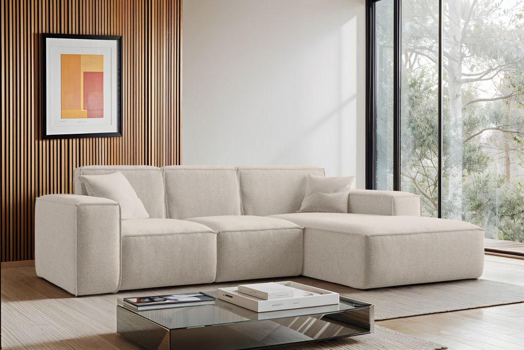 Kaiser Möbel Ecksofa L-Form Siena Stoff Maloy Beige Rechts Produktbild 