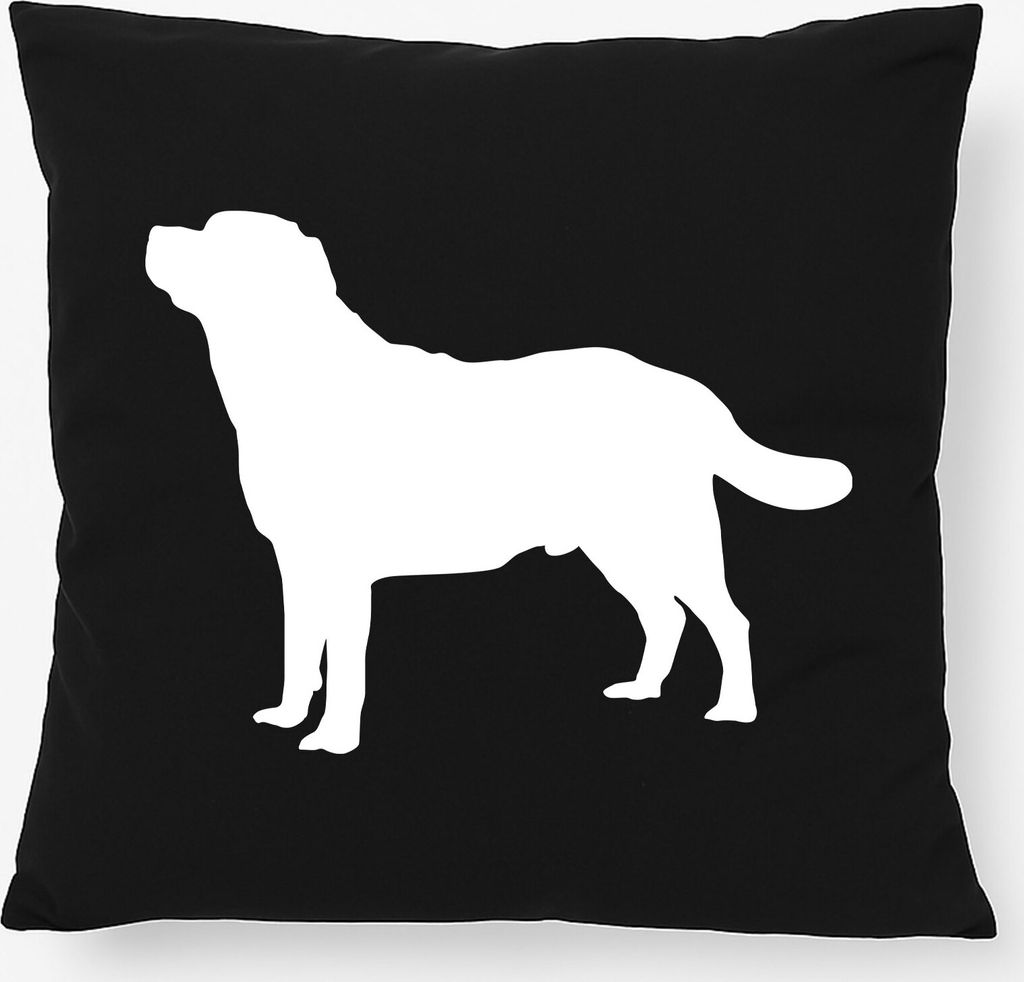 Huuraa Kissen Labrador Retriever Silhouette 40x40cm mit Füllung Black Baumwolle Dekokissen Geschenkidee