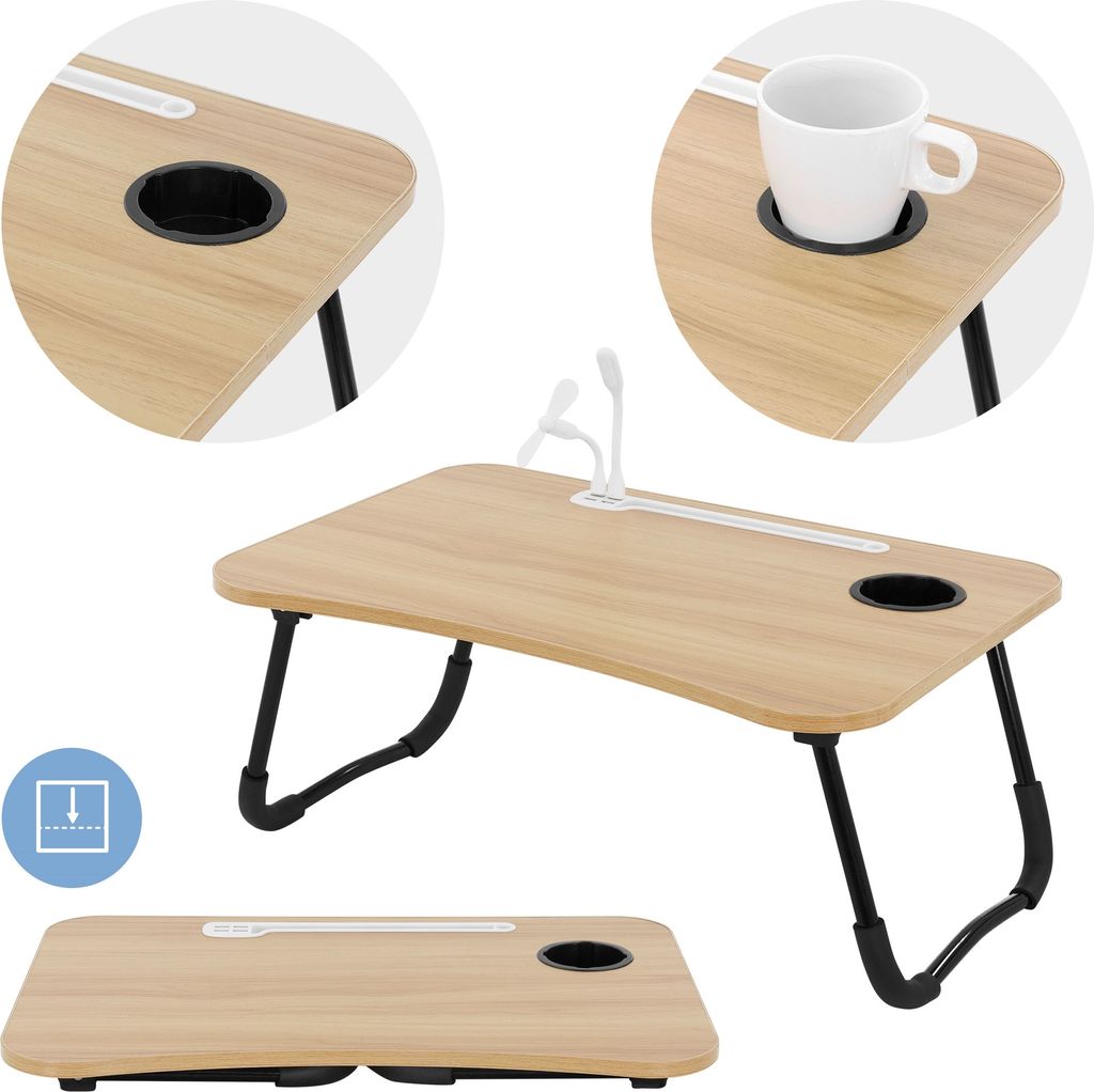 ML-Design Laptoptisch fürs Bett/Sofa, 60x40 cm, Holzoptik, Produktbild 4