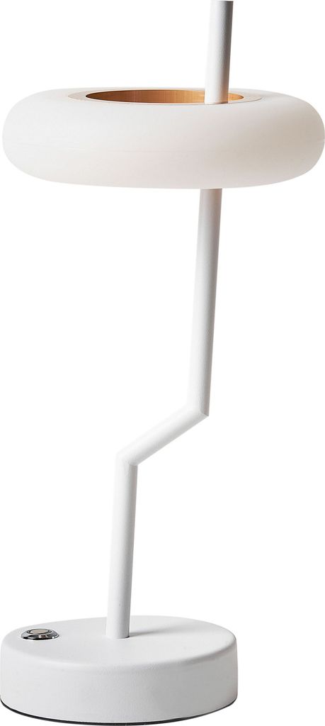 BELIANI Tischlampe Weiß Metall Kabellos Wiederaufladbar Touch Funktion Dimmfunktion USB Kabel Indoor Outdoor Tischleuchte Schreibtischlampe
