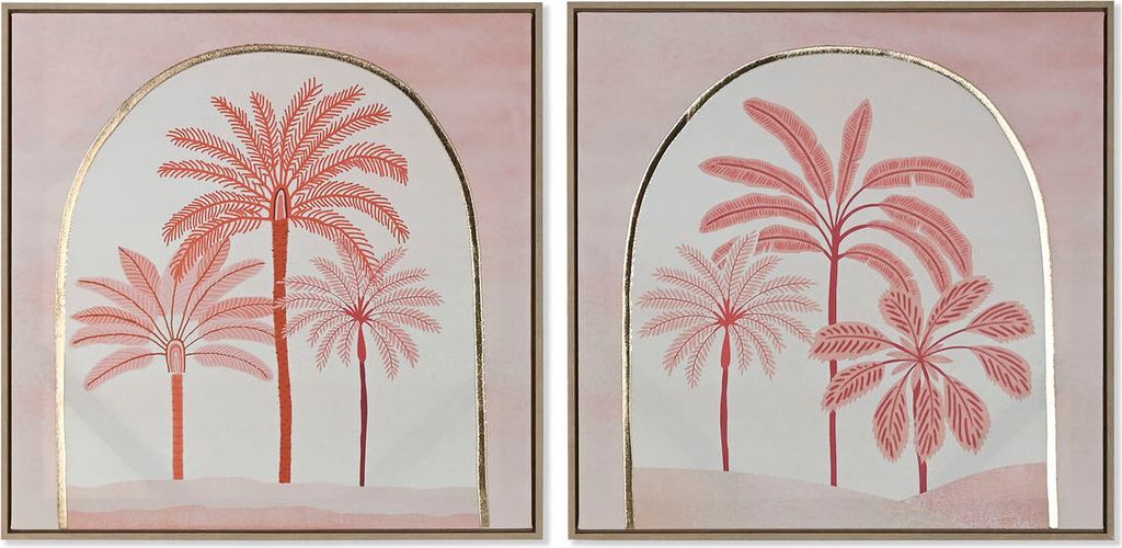 ESPRIT Home Rahmen Beige Koralle Palmeras Kolonial 60 x 2,5 x 60 cm (2 Stück)