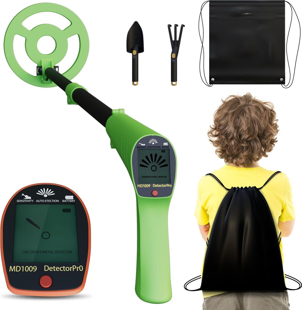 NAIZY Metalldetektor für Kinder ab 5 Jahren, Hochpräziser Kinder-Metalldetektor mit LCD-Display, wasserdichter Suchspule, höhenverstellbar, leic...