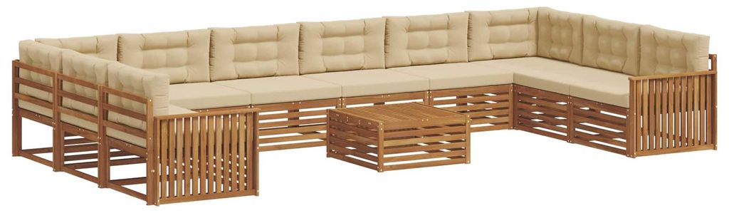 vidaXL Sofagarnituren 11 pcs Natur und Beige Massivholz Akazie