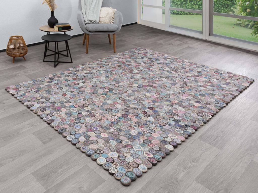 Steffensmeier Designer Teppich Multan | Wohnzimmer | Kurzflor Teppich | Bunt, Größe: 130x190 cm
