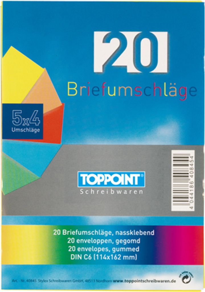 Stylex Briefumschlag farbig C6 - 1 Packung (20 Stk.) Produktbild 4