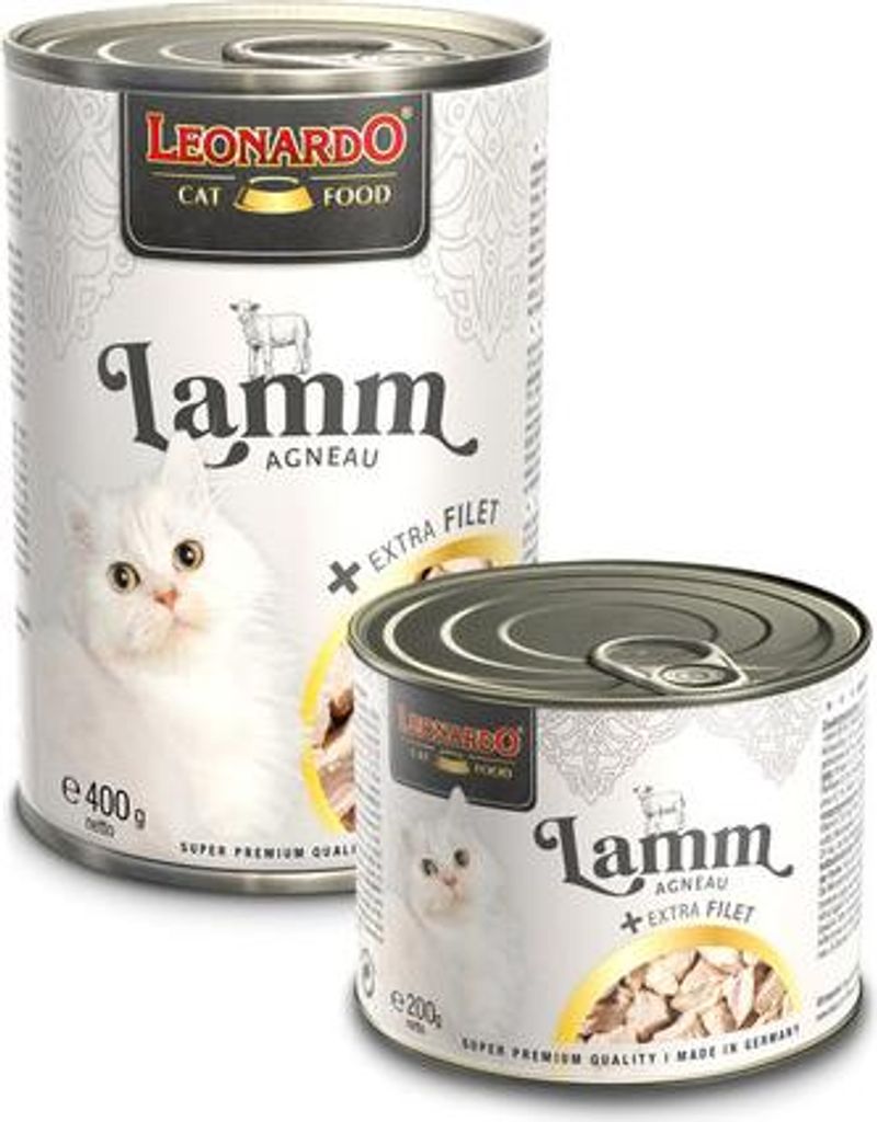 Leonardo Cat Food LEONARDO Lamm + extra Filet, Adult, Lamm, 400 g, Ohne Soja, Ohne künstliche Farbstoffe