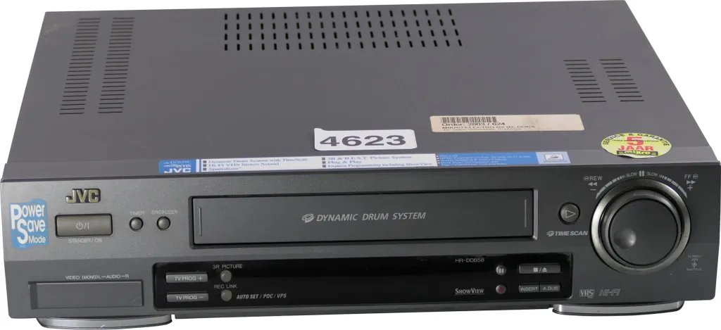 Lecteur Enregistreur VHS JVC HR-DD858 Hi-Fi Stéréo avec Dynamic Drum System