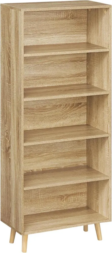 Bibliothèque Gain de Place 5 Niches Chêne Clair - Meuble pour Petit Espace