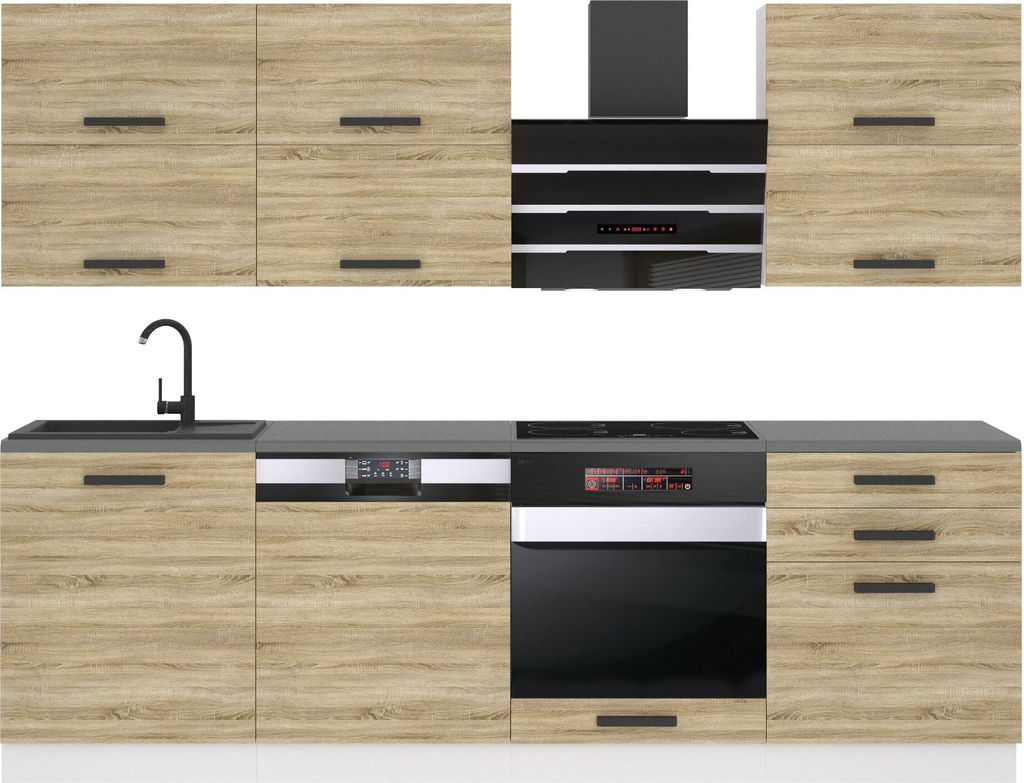 Belini Küchenzeile Küchenblock Madison - Küchenmöbel 240 cm Produktbild 