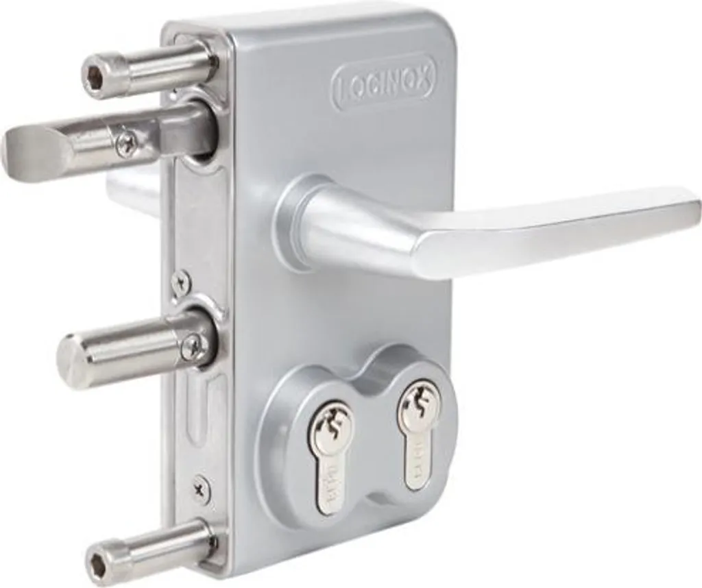 Serrure Locinox LDKZ D1 pour profilé 60x60 mm avec poignée argent ZILV